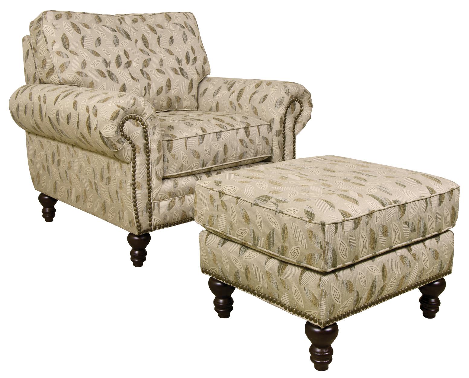 England Amix Traditional Styled Chair and Ottoman Prime Brothers